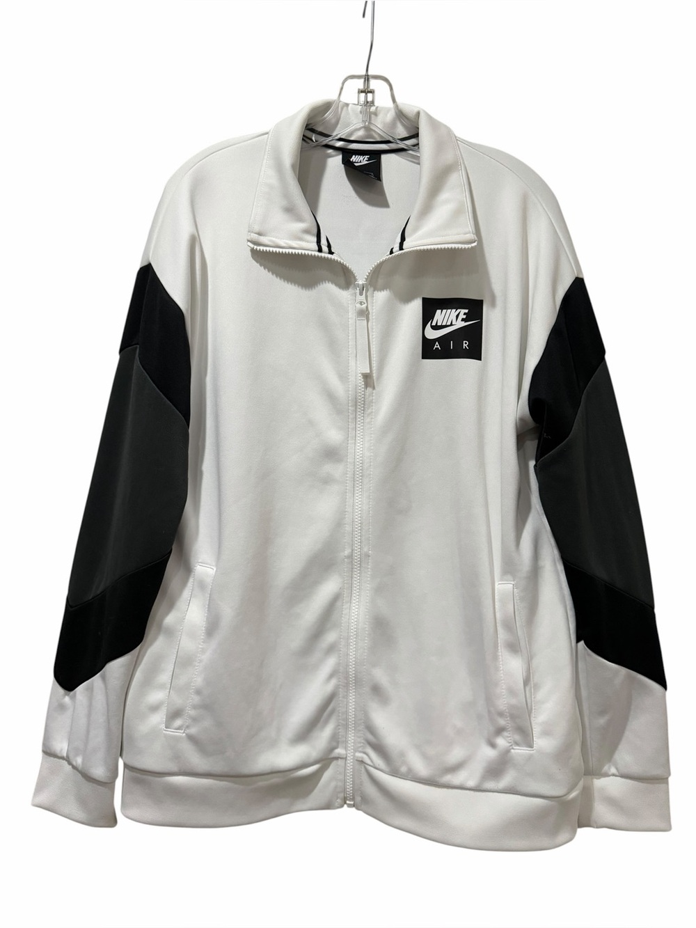 Nike Air Men’s Medium poly-knit full-zip track jacket White Black C